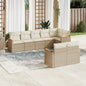 JUNG Vida 8-tlg. Garten-Sofagarnitur mit Kissen Beige Poly Rattan