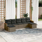 JUNG Vida 7-tlg. Garten-Sofagarnitur mit Kissen Grau Poly Rattan
