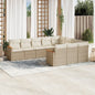 JUNG Vida 10-tlg. Garten-Sofagarnitur mit Kissen Beige Poly Rattan