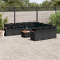 JUNG Vida 12-tlg. Garten-Sofagarnitur mit Kissen Schwarz Poly Rattan