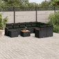 JUNG Vida 11-tlg. Garten-Sofagarnitur mit Kissen Schwarz Poly Rattan