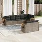JUNG Vida 8-tlg. Garten-Sofagarnitur mit Kissen Grau Poly Rattan
