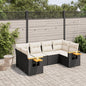 JUNG Vida 6-tlg. Garten-Sofagarnitur mit Kissen Schwarz Poly Rattan