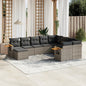 JUNG Vida 10-tlg. Garten-Sofagarnitur mit Kissen Grau Poly Rattan