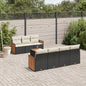 JUNG Vida 8-tlg. Garten-Sofagarnitur mit Kissen Schwarz Poly Rattan