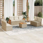 JUNG Vida 8-tlg. Garten-Sofagarnitur mit Kissen Beige Poly Rattan