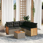 JUNG Vida 6-tlg. Garten-Sofagarnitur mit Kissen Grau Poly Rattan