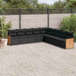 JUNG Vida 9-tlg. Garten-Sofagarnitur mit Kissen Schwarz Poly Rattan