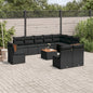 JUNG Vida 11-tlg. Garten-Sofagarnitur mit Kissen Schwarz Poly Rattan