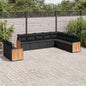 JUNG Vida 10-tlg. Garten-Sofagarnitur mit Kissen Schwarz Poly Rattan