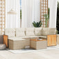 JUNG Vida 7-tlg. Garten-Sofagarnitur mit Kissen Beige Poly Rattan