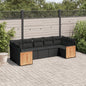 JUNG Vida 7-tlg. Garten-Sofagarnitur mit Kissen Schwarz Poly Rattan