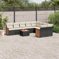 JUNG Vida 10-tlg. Garten-Sofagarnitur mit Kissen Schwarz Poly Rattan