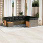 JUNG Vida 10-tlg. Garten-Sofagarnitur mit Kissen Grau Poly Rattan