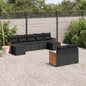 JUNG Vida 9-tlg. Garten-Sofagarnitur mit Kissen Schwarz Poly Rattan
