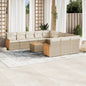 JUNG Vida 12-tlg. Garten-Sofagarnitur mit Kissen Beige Poly Rattan