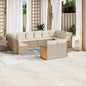 JUNG Vida 12-tlg. Garten-Sofagarnitur mit Kissen Beige Poly Rattan