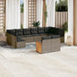 JUNG Vida 12-tlg. Garten-Sofagarnitur mit Kissen Grau Poly Rattan