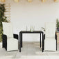 JUNG Vida 3-tlg. Garten-Bistro-Set mit Kissen Schwarz Poly Rattan