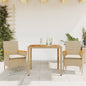 JUNG Vida 3-tlg. Garten-Essgruppe mit Kissen Beige Poly Rattan Akazie