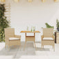 JUNG Vida 3-tlg. Garten-Essgruppe mit Kissen Beige Poly Rattan Akazie