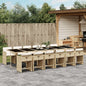 JUNG Vida 13-tlg. Garten-Essgruppe mit Kissen Beige Poly Rattan