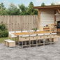 JUNG Vida 15-tlg. Garten-Essgruppe mit Kissen Beige Poly Rattan