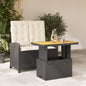 JUNG Vida 2-tlg. Garten-Essgruppe mit Kissen Schwarz Poly Rattan