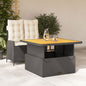 JUNG Vida 2-tlg. Garten-Essgruppe mit Kissen Schwarz Poly Rattan