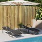 JUNG Vida Sonnenliegen 2 Stk. mit Auflagen Hellgrau Poly Rattan