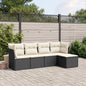 JUNG Vida 5-tlg. Garten-Sofagarnitur mit Kissen Schwarz Poly Rattan