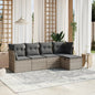 JUNG Vida 5-tlg. Garten-Sofagarnitur mit Kissen Hellgrau Poly Rattan