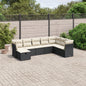 JUNG Vida 8-tlg. Garten-Sofagarnitur mit Kissen Schwarz Poly Rattan