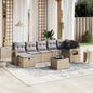JUNG Vida 8-tlg. Garten-Sofagarnitur mit Kissen Beige Poly Rattan