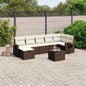 JUNG Vida 8-tlg. Garten-Sofagarnitur mit Kissen Braun Poly Rattan