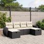 JUNG Vida 6-tlg. Garten-Sofagarnitur mit Kissen Schwarz Poly Rattan