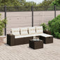 JUNG Vida 6-tlg. Garten-Sofagarnitur mit Kissen Braun Poly Rattan
