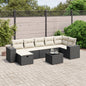 JUNG Vida 8-tlg. Garten-Sofagarnitur mit Kissen Schwarz Poly Rattan