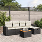 JUNG Vida 6-tlg. Garten-Sofagarnitur mit Kissen Schwarz Poly Rattan