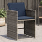 JUNG Vida Gartenstühle mit Kissen 4 Stk. Grau Poly Rattan