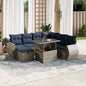 JUNG Vida 8-teiliges Gartensofa-Set mit Kissen, grau, Polyrattan