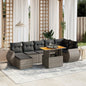 JUNG Vida 8-tlg. Garten-Sofagarnitur mit Kissen Grau Poly Rattan
