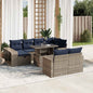 JUNG Vida 11-teiliges Gartensofa-Set mit Kissen, grau, Polyrattan