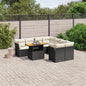 JUNG Vida 9-tlg. Garten-Sofagarnitur mit Kissen Schwarz Poly Rattan