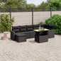 JUNG Vida 8-tlg. Garten-Sofagarnitur mit Kissen Schwarz Poly Rattan