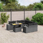 JUNG Vida 9-tlg. Garten-Sofagarnitur mit Kissen Schwarz Poly Rattan