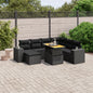 JUNG Vida 8-tlg. Garten-Sofagarnitur mit Kissen Schwarz Poly Rattan