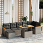 JUNG Vida 8-tlg. Garten-Sofagarnitur mit Kissen Grau Poly Rattan