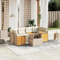 JUNG Vida 7-tlg. Garten-Sofagarnitur mit Kissen Beige Poly Rattan