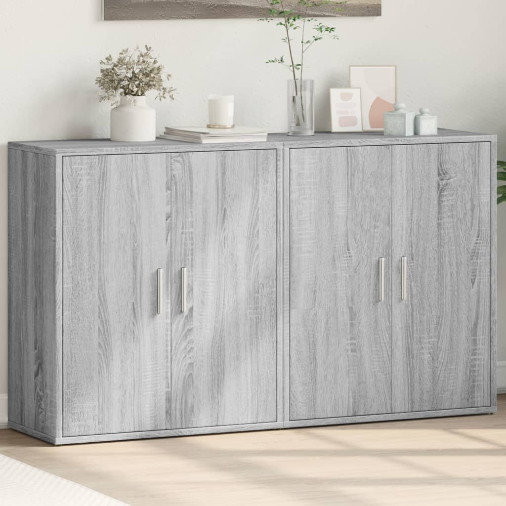 JUNG Vida Sideboards 2 Stk. Grau Sonoma-Eiche 60x31x70 cm Holzwerkstoff